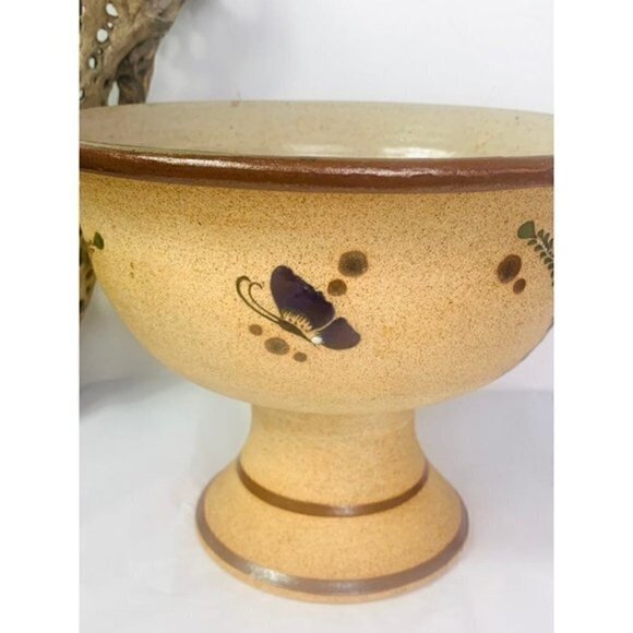 NETZI Mexico Sandstone Pottery Pedestal Bowl 10" - Picture 8 of 12